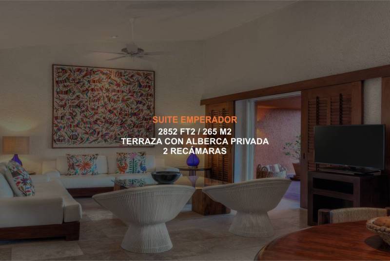 Hotel Brisas Ixtapa Habitación Suite Emperador, con 2 recámaras, alberca privada, terraza privada, ideal para disfrutar de sus vacaciones en familia en Ixtapa Zihuatanejo